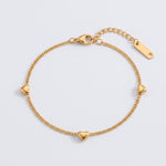 Lundholm Mia fijne hartjes armband goudkleurig