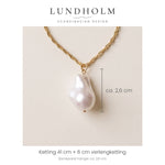 Lundholm Noelle parelketting met barokparel, goudkleurig, foto 5