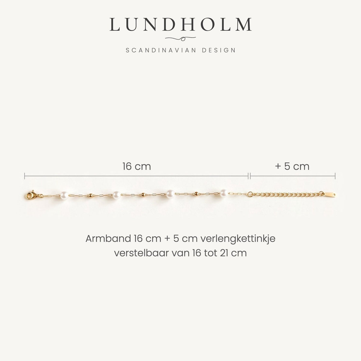 Vivienne Armband Stainless Steel Fijne Parelarmband met Witte Parels Goudkleurig foto 6