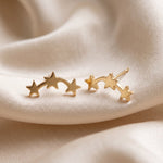 Lundholm Seraphine vallende ster oorknopjes, goudkleurig, detail