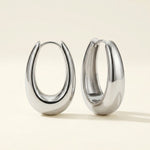 Lundholm Lea chunky hoops oorringen zilverkleurig