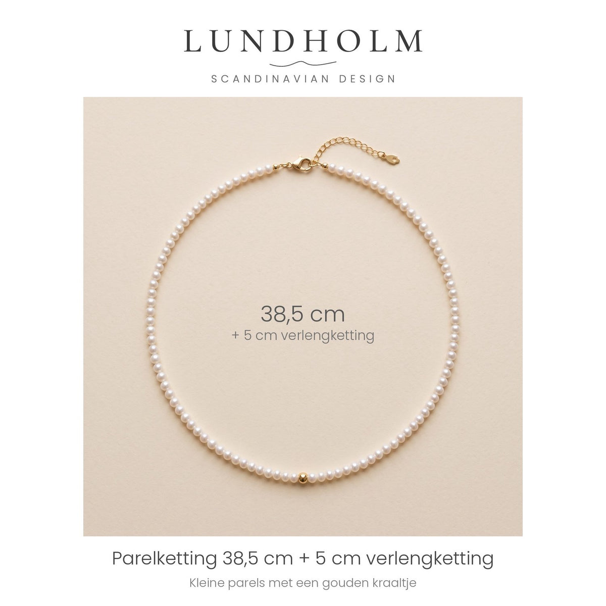 Lundholm Mathilda parel choker, 38,5 cm + 5 cm verlengketting