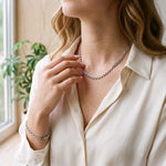 Lundholm Vendela sieradenset ketting en armband, zilverkleurig, gedragen