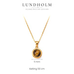 Lundholm Una ketting met tijgeroog, goudkleurig, maatindicatie