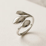 Lundholm Vilma blaadjes statement ring zilverkleurig