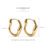 Iselin Oorbellen Stainless Steel Chunky Golvende Oorringen 2,5 cm Goudkleurig foto 3