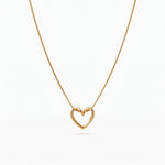 Beryl Ketting Stainless Steel Hart Hanger Verstelbaar Goudkleurig foto 1