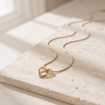 Beryl Ketting Stainless Steel Hart Hanger Verstelbaar Goudkleurig foto 2