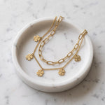 Lundholm Georgia layered klavertjevier ketting goudkleurig, sfeerbeeld