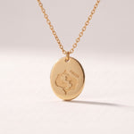 Lundholm Solenne sterrenbeeld ketting Vissen, goudkleurig