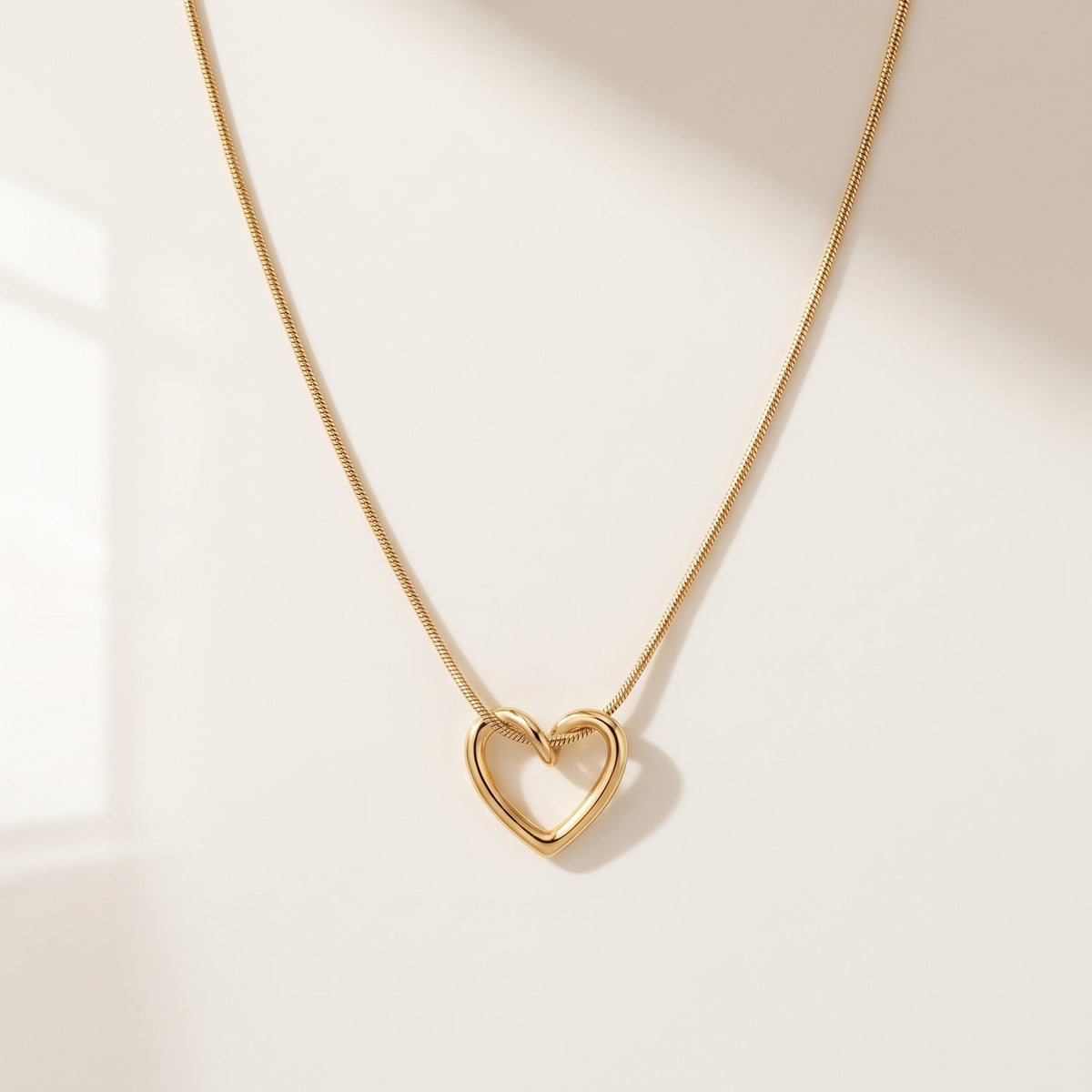 Beryl Ketting Stainless Steel Hart Hanger Verstelbaar Goudkleurig foto 4