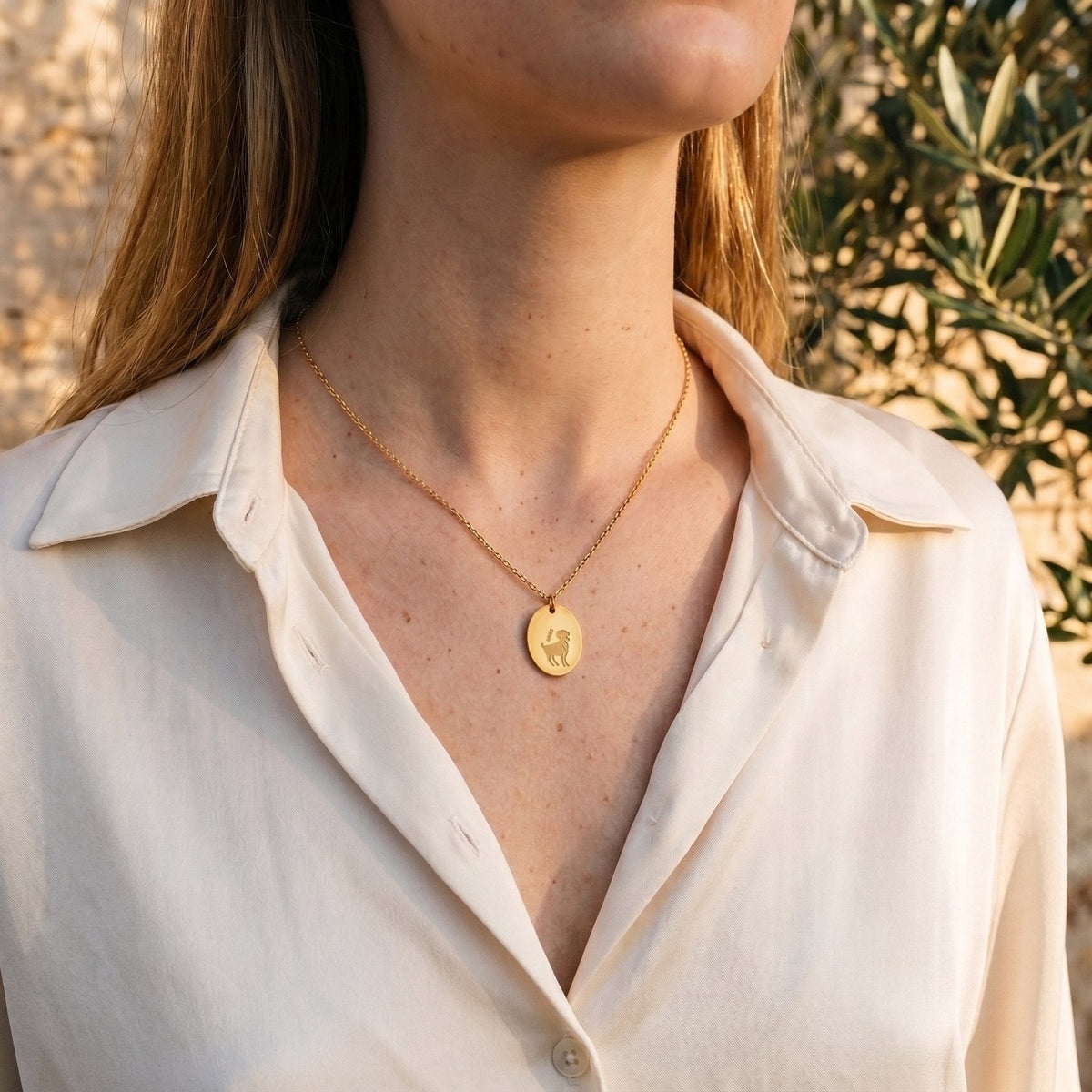 Lundholm Solenne sterrenbeeld ketting Ram, goudkleurig, foto 2