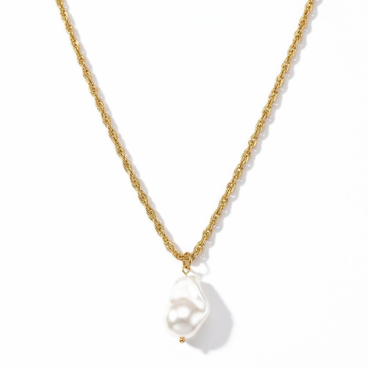 Lundholm Noelle parelketting met barokparel, goudkleurig