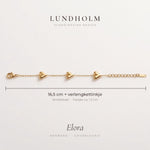Lundholm Elora hartjes armband goudkleurig, close-up