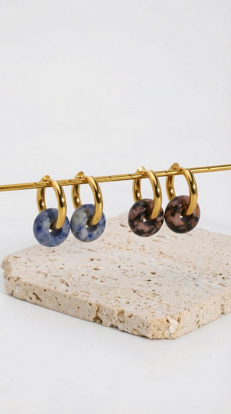 Lundholm Sally oorbellen natuursteen bruin scandinavisch design