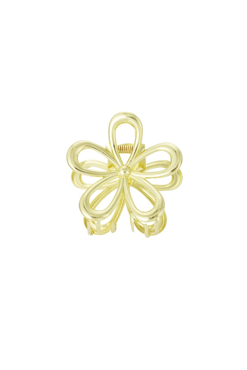 Bloom Chic Haarclip – Goudkleurige Bloem - 7cm | Elegante Hair Clip