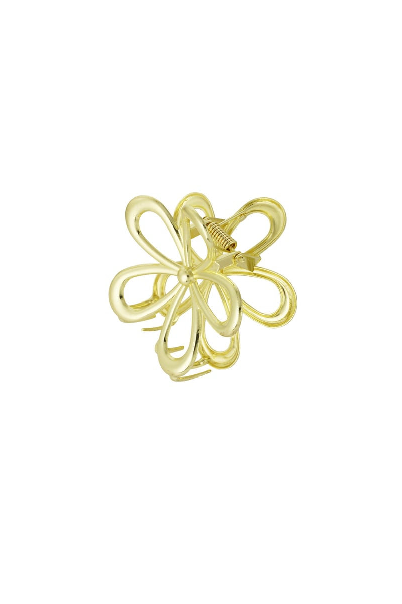 Bloom Chic Haarclip – Goudkleurige Bloem - 7cm | Elegante Hair Clip