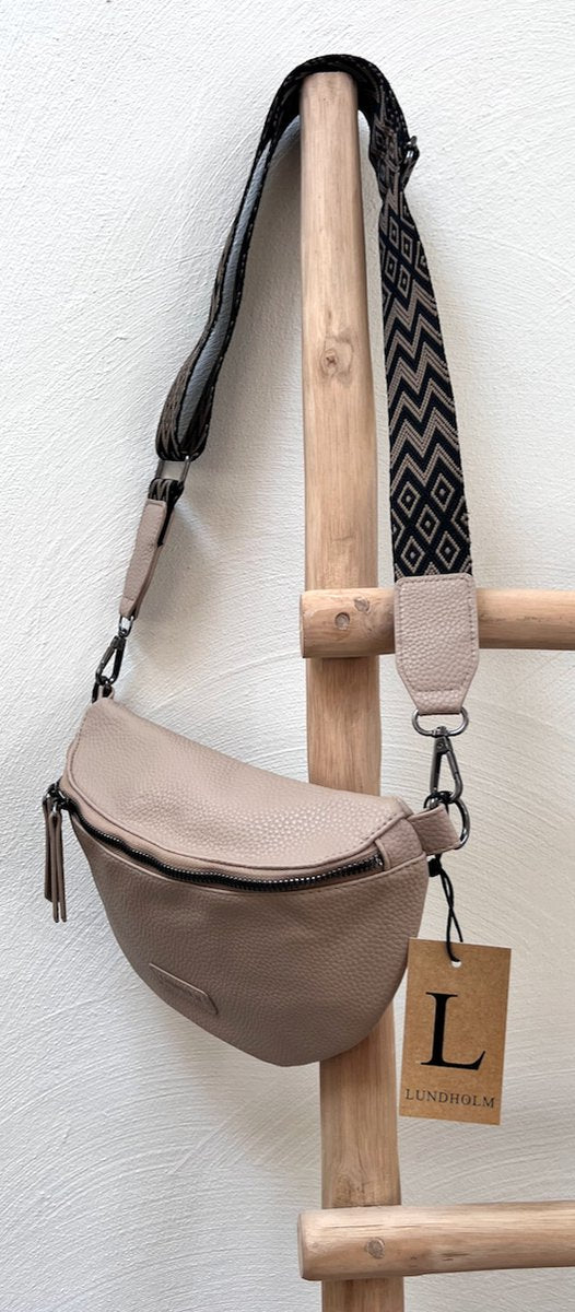 Lundholm Alta heuptas taupe dames — zijaanzicht crossbody