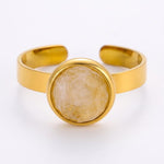 Lundholm Ella witte maansteen ring dames goudkleurig stainless steel edelsteen