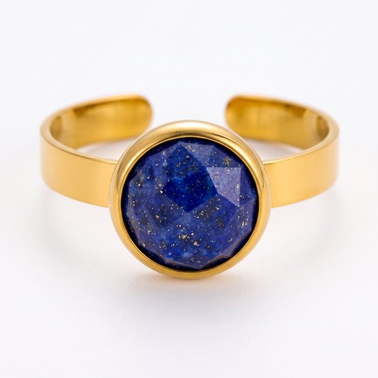 Lundholm Ella lapis lazuli ring dames goudkleurig stainless steel edelsteen