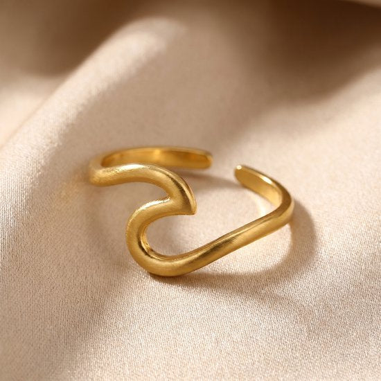 Lundholm Milea Ring Goudkleurig - zijaanzicht