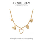 Lundholm Cecily ketting met vijf hartjes