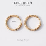 Lundholm Delia oorringen formaat 15 mm – Goud / 15 mm