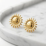 Lundholm Soley oorbellen styling — gold PVD plated stainless steel dames