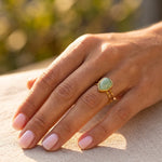 Lundholm Rosan ring groen natuursteen detail verstelbare band