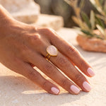 Lundholm Rosan ring roze natuursteen detail verstelbare band
