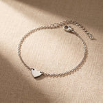 Lundholm Marthe schakelarmband zilver met hartje bedel — stainless steel damessieraad Scandinavisch design