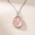 Lundholm Rosan Natuursteen Ketting - Rozenkwarts Edelsteen Roze