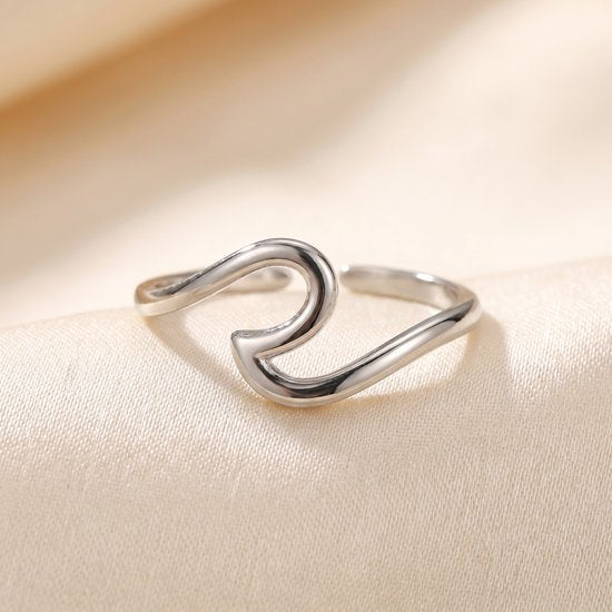 Lundholm Milea Ring Zilverkleurig - zijaanzicht