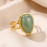 Lundholm Rosan ring groene steen close-up