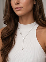 Lundholm Elora hartjes ketting dames zilverkleurig 42 cm premium stainless steel waterproof hypoallergeen luxe geschenkverpakking - Scandinavisch design