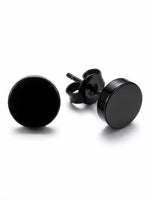 Lundholm Axel – Platte Ronde Heren Oorknopjes 8 mm – Zwart