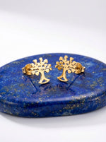 Lundholm Franca levensboom oorknopjes alternatief aanzicht — stainless steel tree of life studs