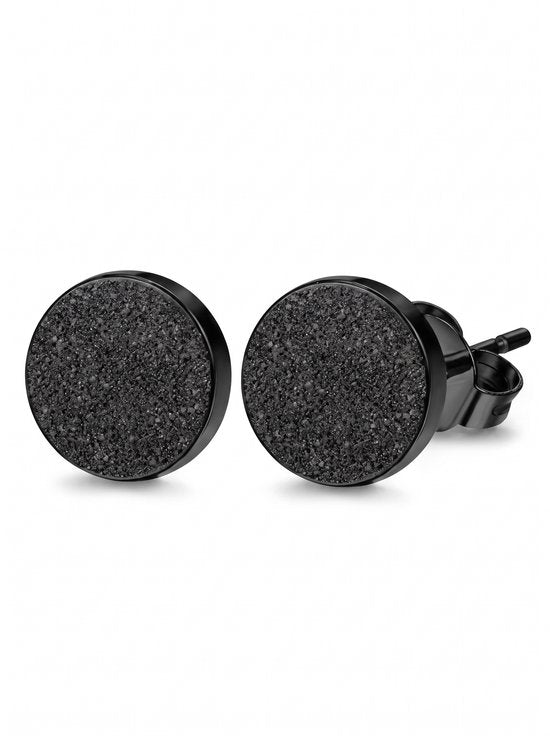 Lundholm Storm – Matte Ronde Heren Oorknopjes 8 mm – Zwart