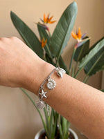Lundholm Solveig armband dames zilverkleurig schakelarmband beach vibes bedels