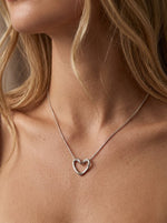 Lundholm Beryl ketting dames zilverkleurig stainless steel hart hanger