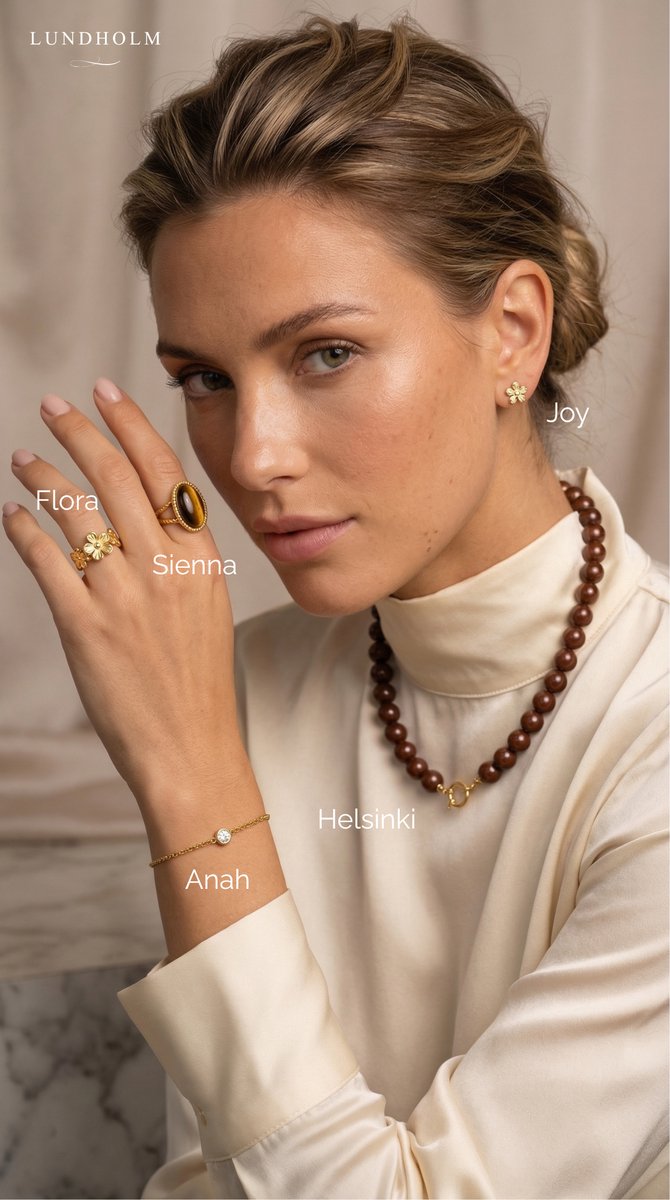 Lundholm Flora – Ring met Verbonden Bloemetjes Dames