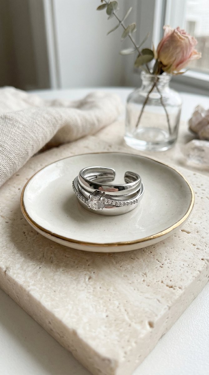 Lundholm Silja verstelbare ring met zirkonia zilverkleurig, sfeerbeeld