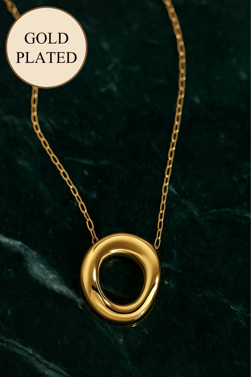 Lundholm Cila ketting met rondje goudkleurig, detail