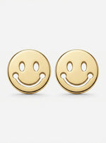 Lundholm Kaya smiley oorknopjes goud — stainless steel PVD gold plated studs damessieraad