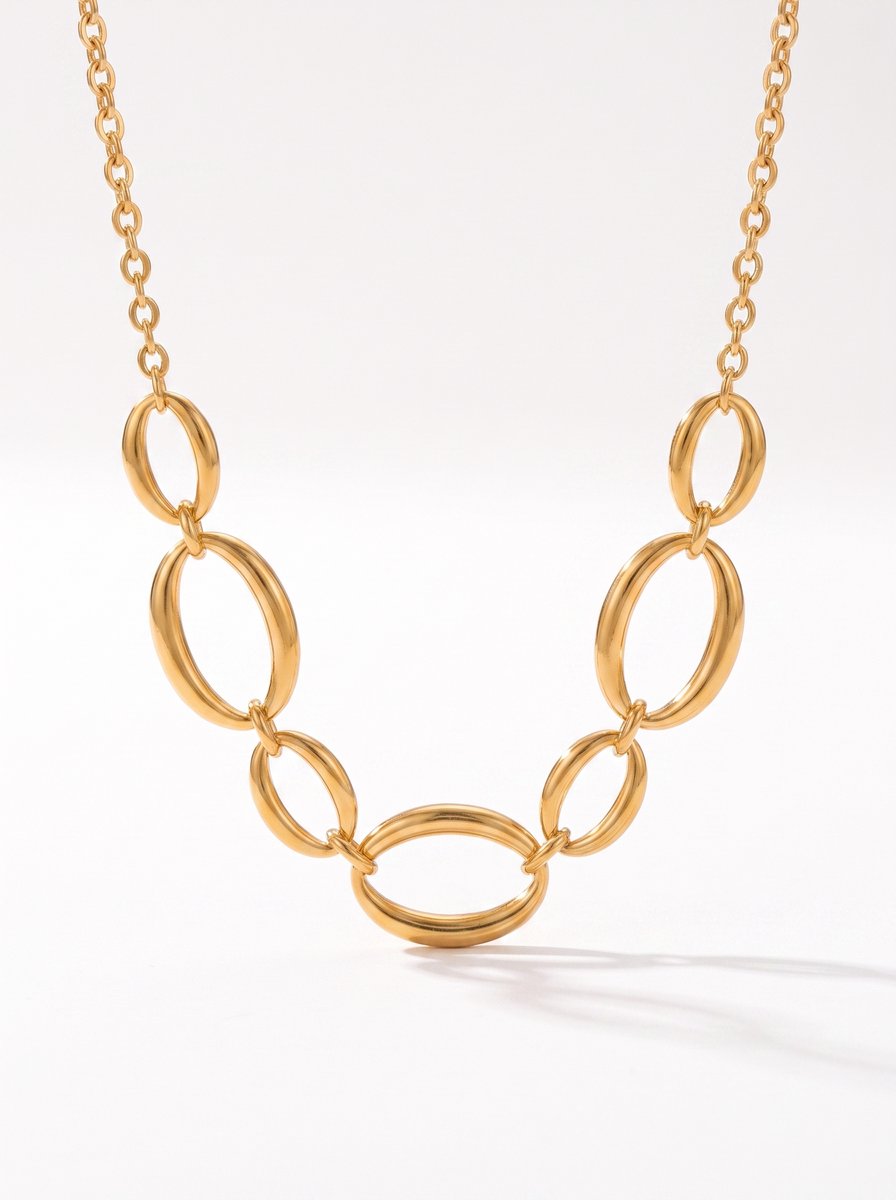 Lundholm Suze – Schakelketting met Ovale Schakels – Goudkleurig