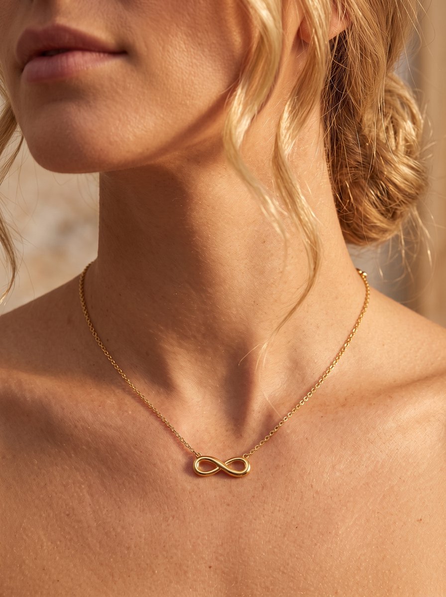Lundholm Manon infinity ketting goud stainless steel dames
