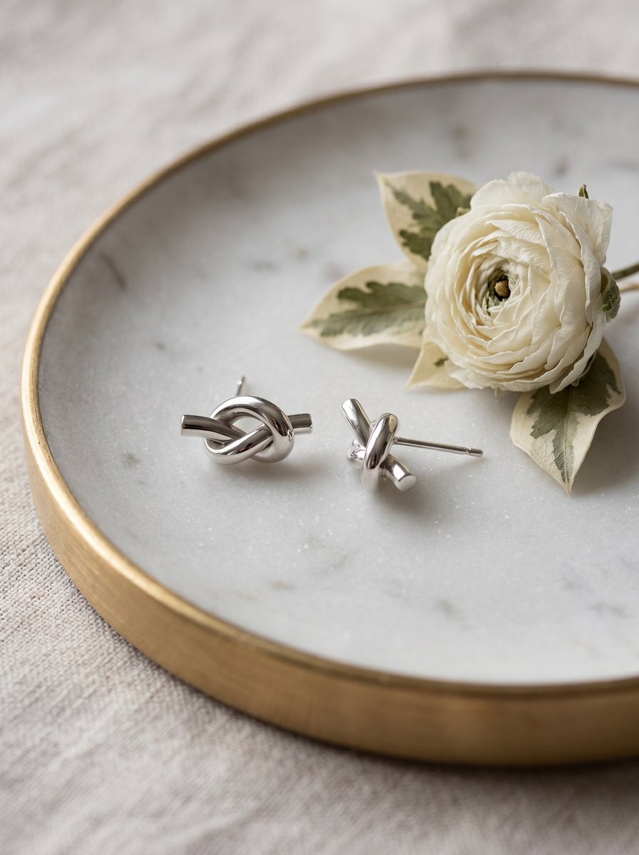 Lundholm Nore – Knoop Oorknopjes Dames – Zilver