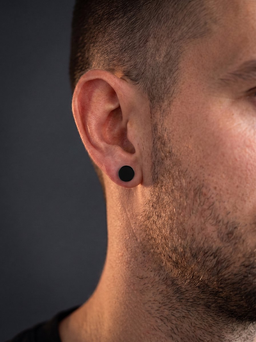 Lundholm Loke – Heren Fake Plug Barbell Oorbellen 8 mm