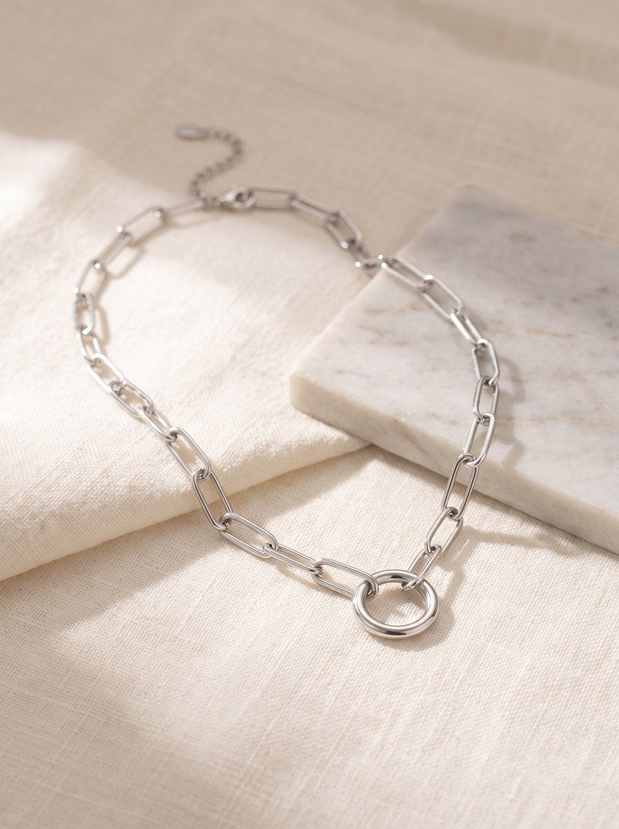 Lundholm Elva – Paperclip Schakelketting Dames – Zilver