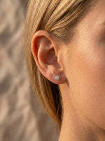 Lundholm Nikki zirkonia studs 3mm goud — kleine oorknopjes stainless steel PVD gold plated tweede gaatje